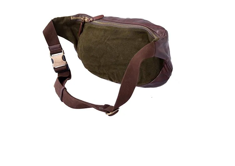 Leather Mens Cool Sling Bag Crossbody Bag Chest Bag Fanny Pack for men