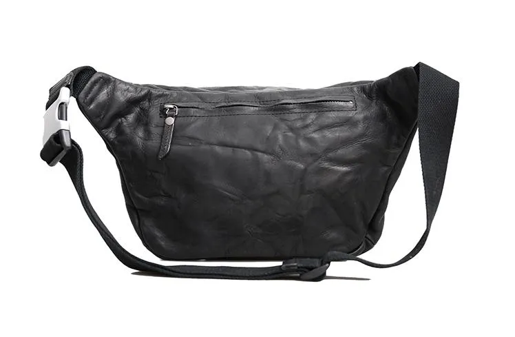 Leather Mens Cool Sling Bag Crossbody Bag Chest Bag Fanny Pack for men