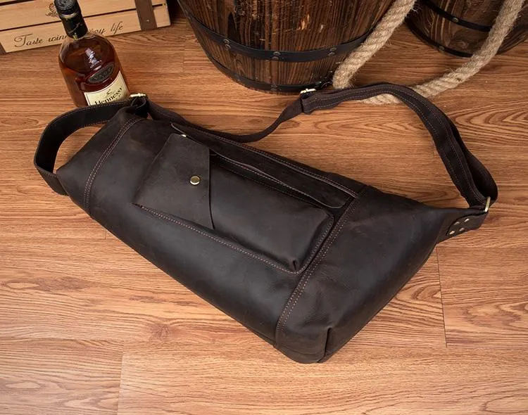 Leather Mens Cool Sling Bag Crossbody Bag Chest Bag for men