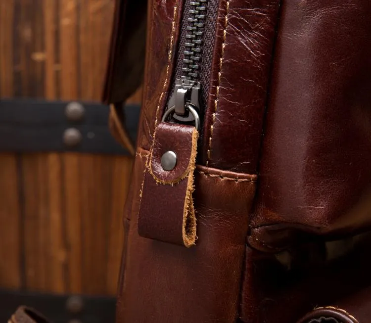 Leather Mens Cool Sling Bag Crossbody Bag Chest Bag for men