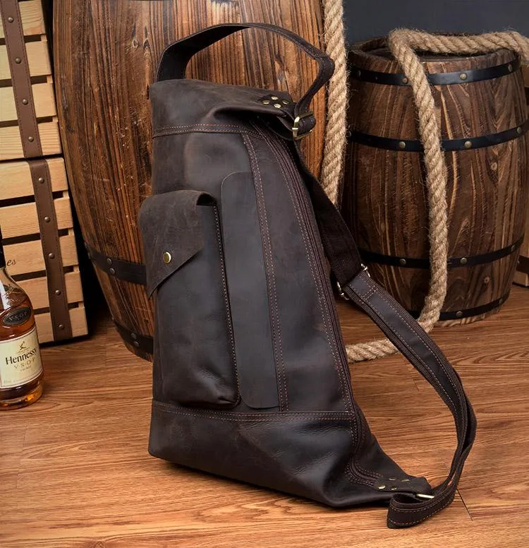 Leather Mens Cool Sling Bag Crossbody Bag Chest Bag for men