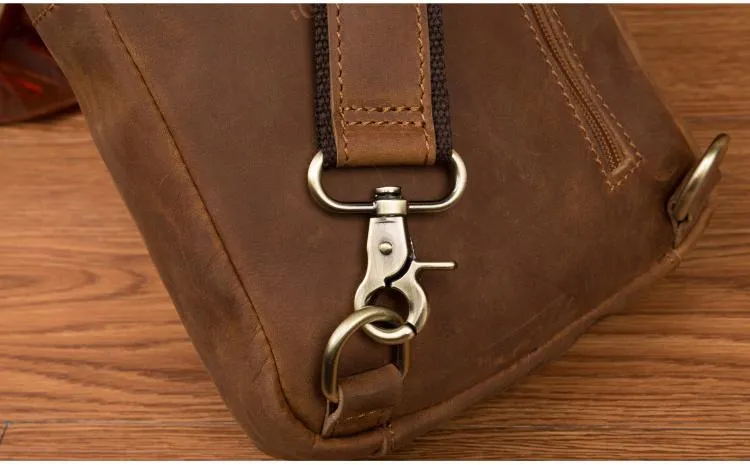 Leather Mens Cool Sling Bag Crossbody Bag Chest Bag for men