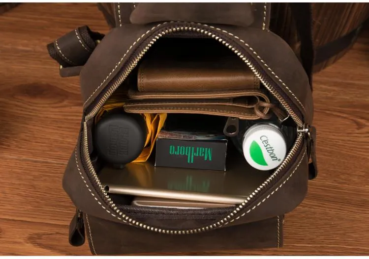 Leather Mens Cool Sling Bag Crossbody Bag Chest Bag for men