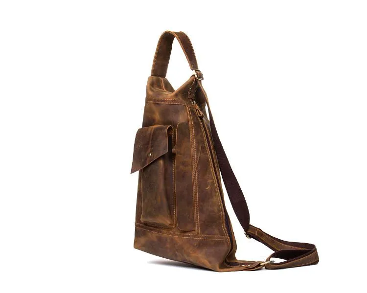 Leather Mens Cool Sling Bag Crossbody Bag Chest Bag for men