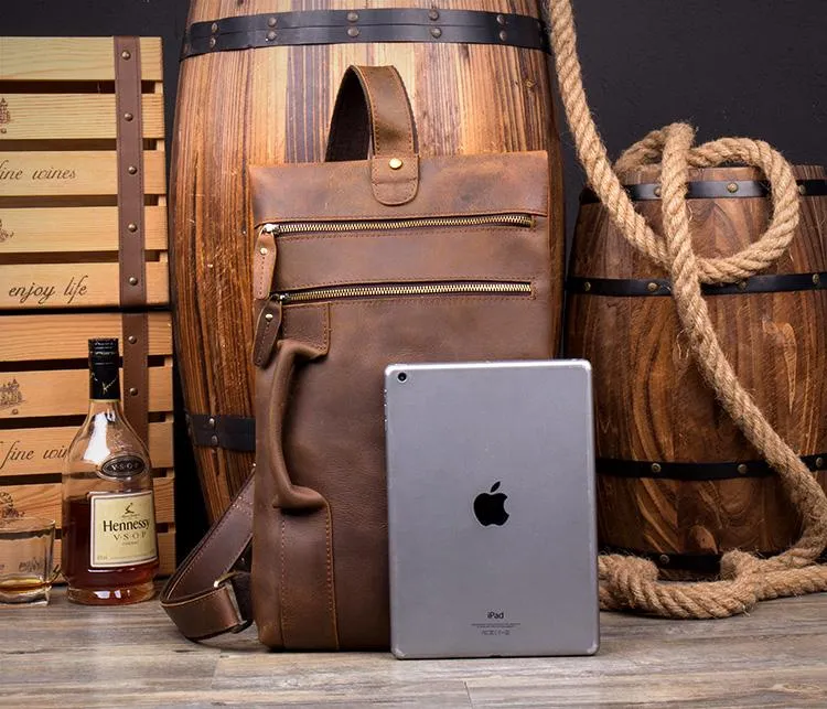 Leather Mens Cool Sling Bag Crossbody Bag Chest Bag for men