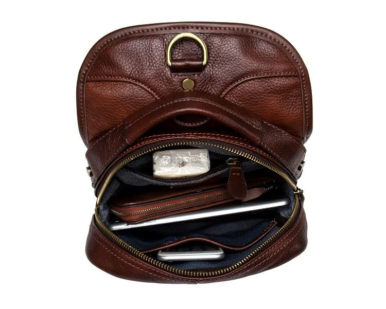 Leather Mens Cool Sling Bag Crossbody Bag Chest Bag for men