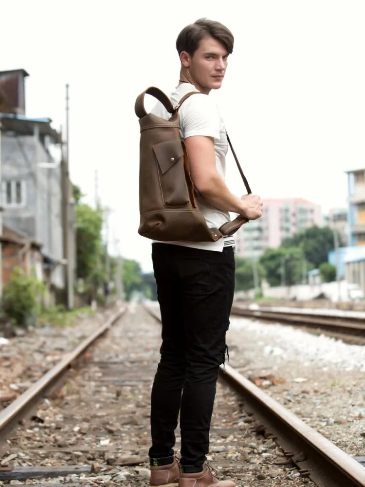 Leather Mens Cool Sling Bag Crossbody Bag Chest Bag for men