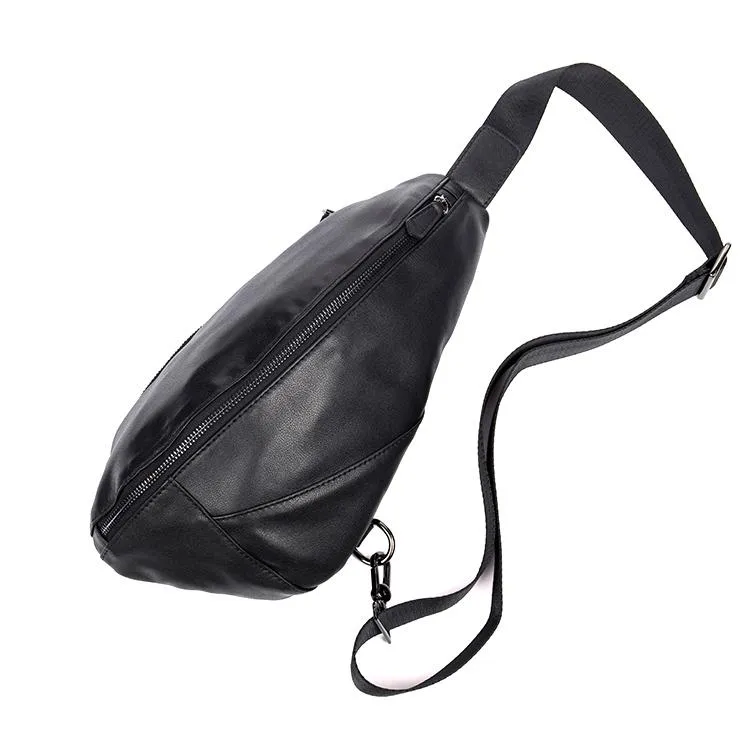 Leather Mens Cool Sling Bag Crossbody Bag Chest Bag for men