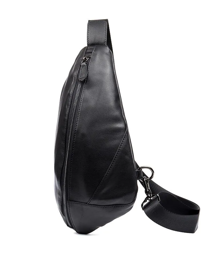 Leather Mens Cool Sling Bag Crossbody Bag Chest Bag for men
