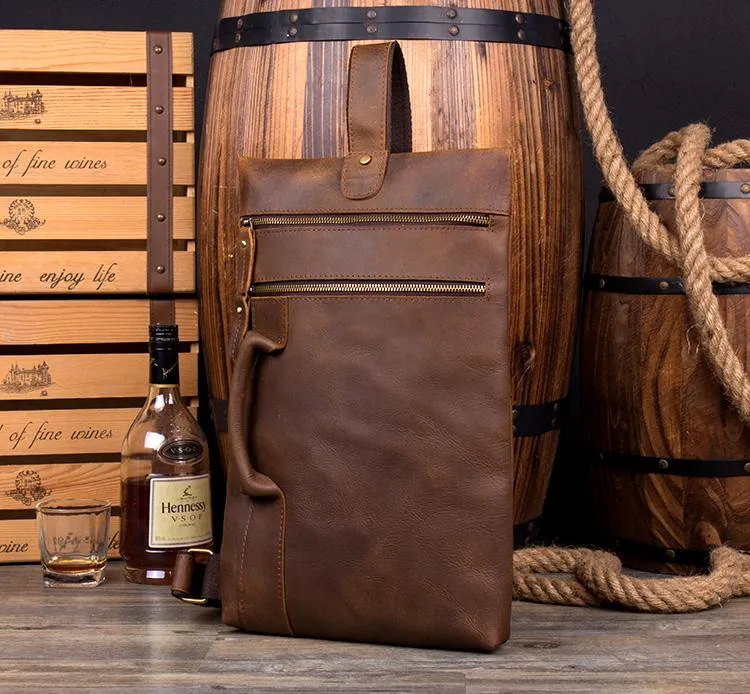 Leather Mens Cool Sling Bag Crossbody Bag Chest Bag for men