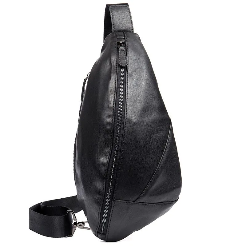 Leather Mens Cool Sling Bag Crossbody Bag Chest Bag for men