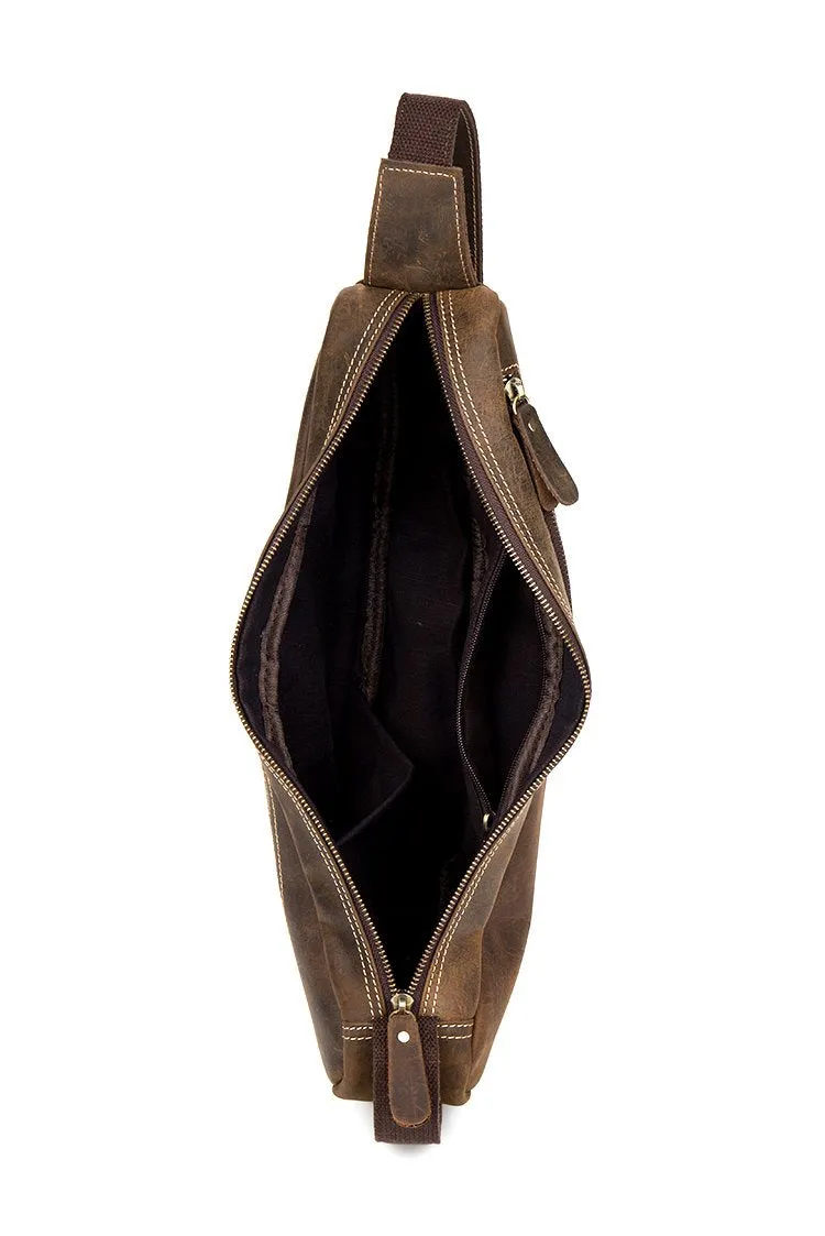 Leather Mens Cool Sling Bag Crossbody Bag Chest Bag for men