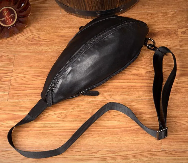 Leather Mens Cool Sling Bag Crossbody Bag Chest Bag for men
