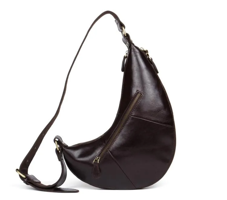 Leather Mens Cool Sling Bag Crossbody Bag Chest Bag for men