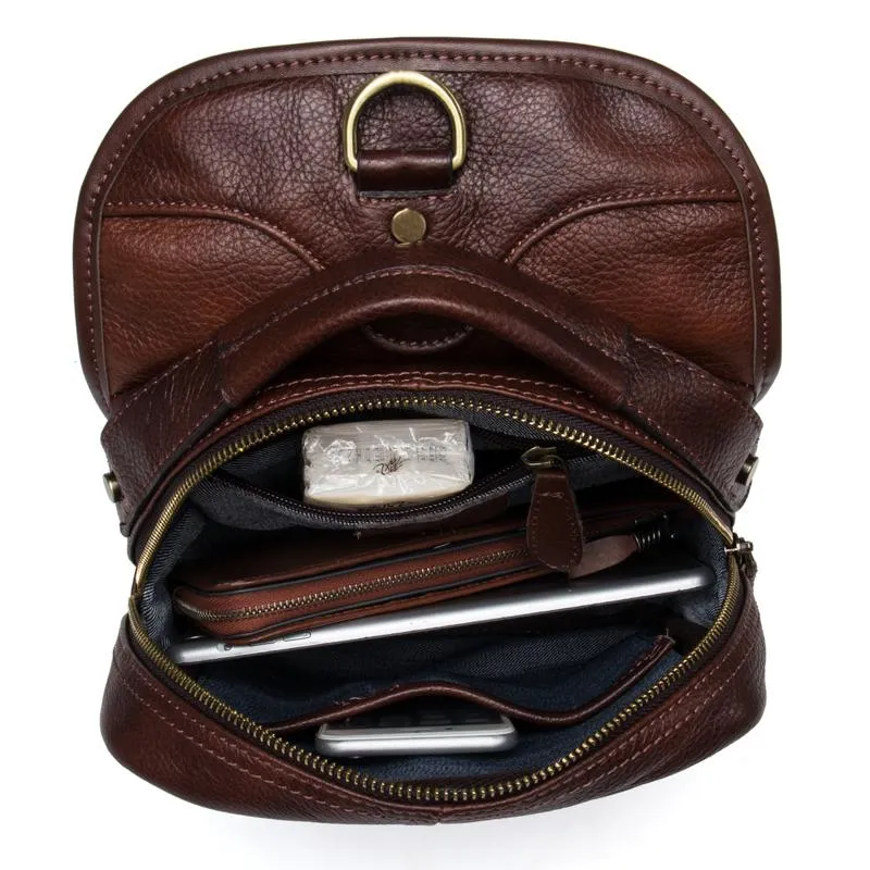Leather Mens Cool Sling Bag Crossbody Bag Chest Bag for men