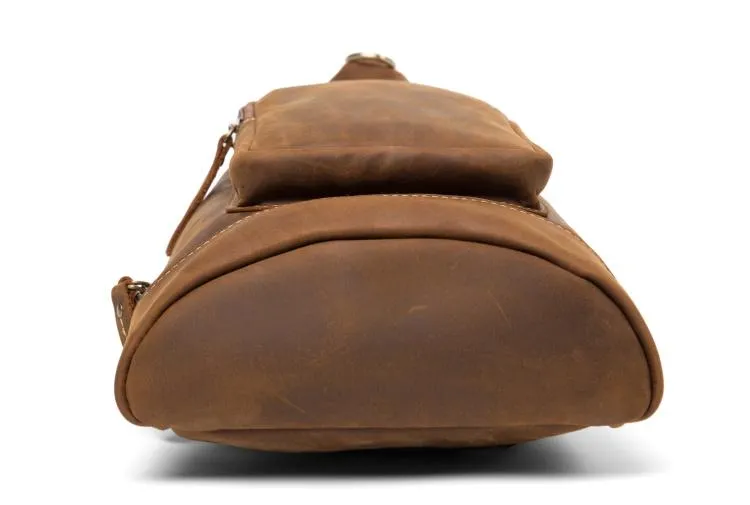Leather Mens Cool Sling Bag Crossbody Bag Chest Bag for men