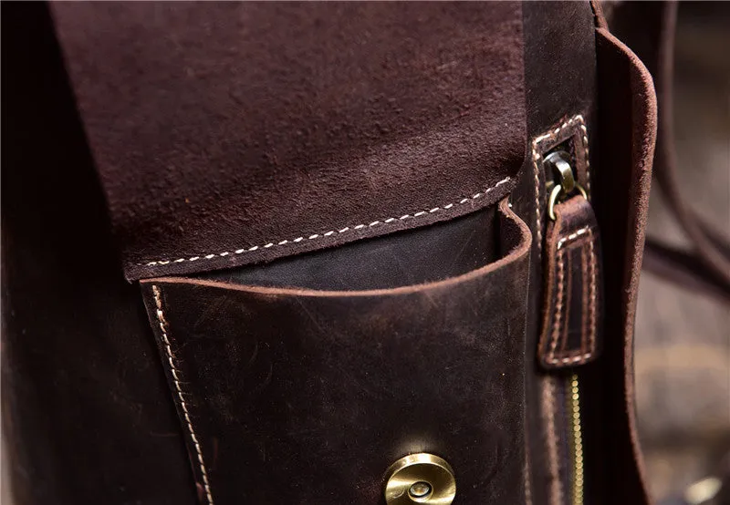 Leather Sling Bag for Men Vintage Chest Crossbody Bag For Mens