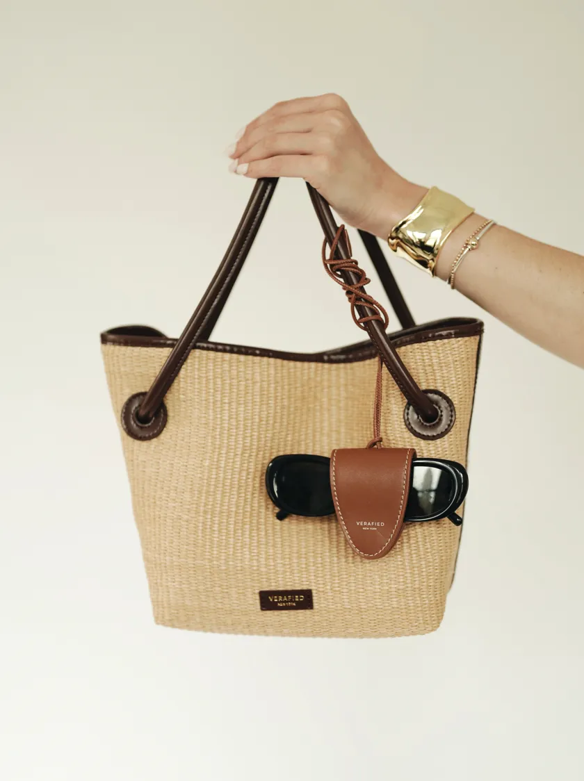 Leather-trimmed Raffia Bucket Bag(Pre-Order. Will Ship Mid-May)