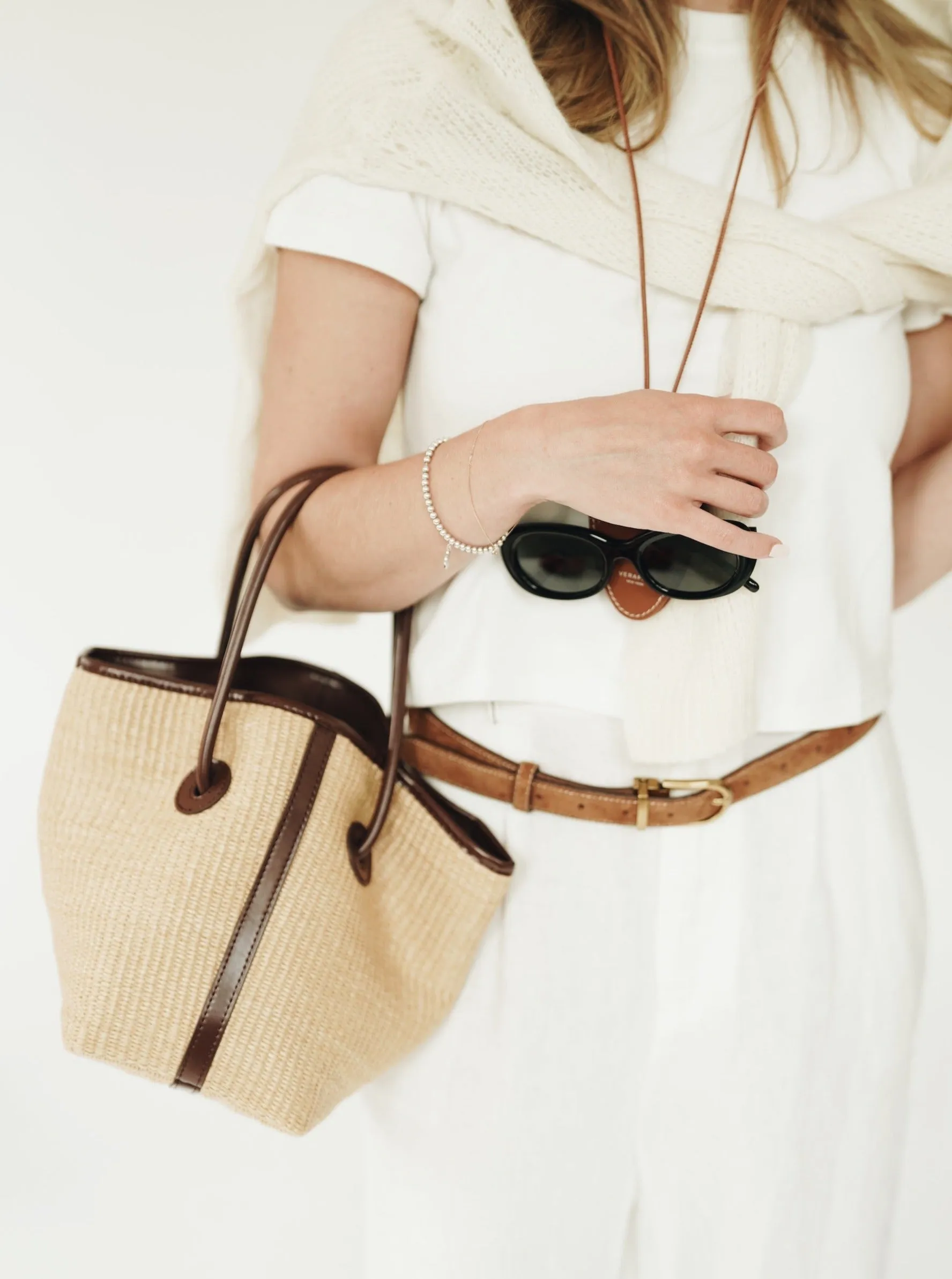 Leather-trimmed Raffia Bucket Bag(Pre-Order. Will Ship Mid-May)
