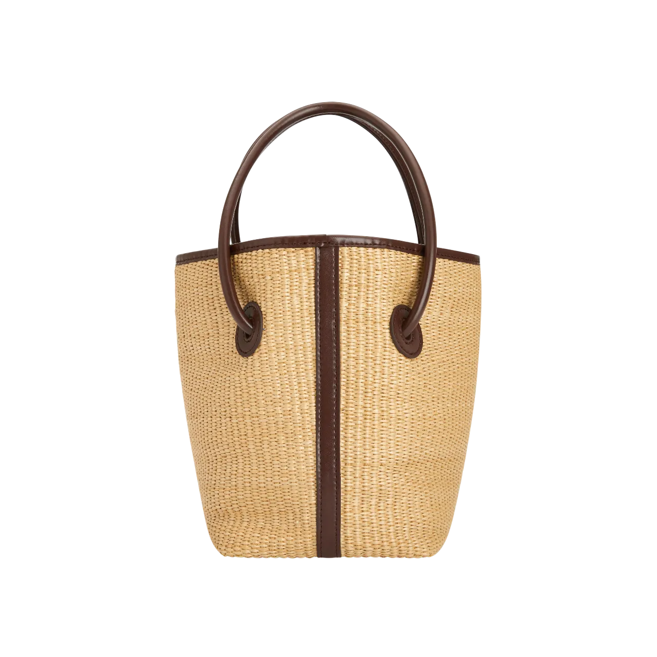 Leather-trimmed Raffia Bucket Bag(Pre-Order. Will Ship Mid-May)