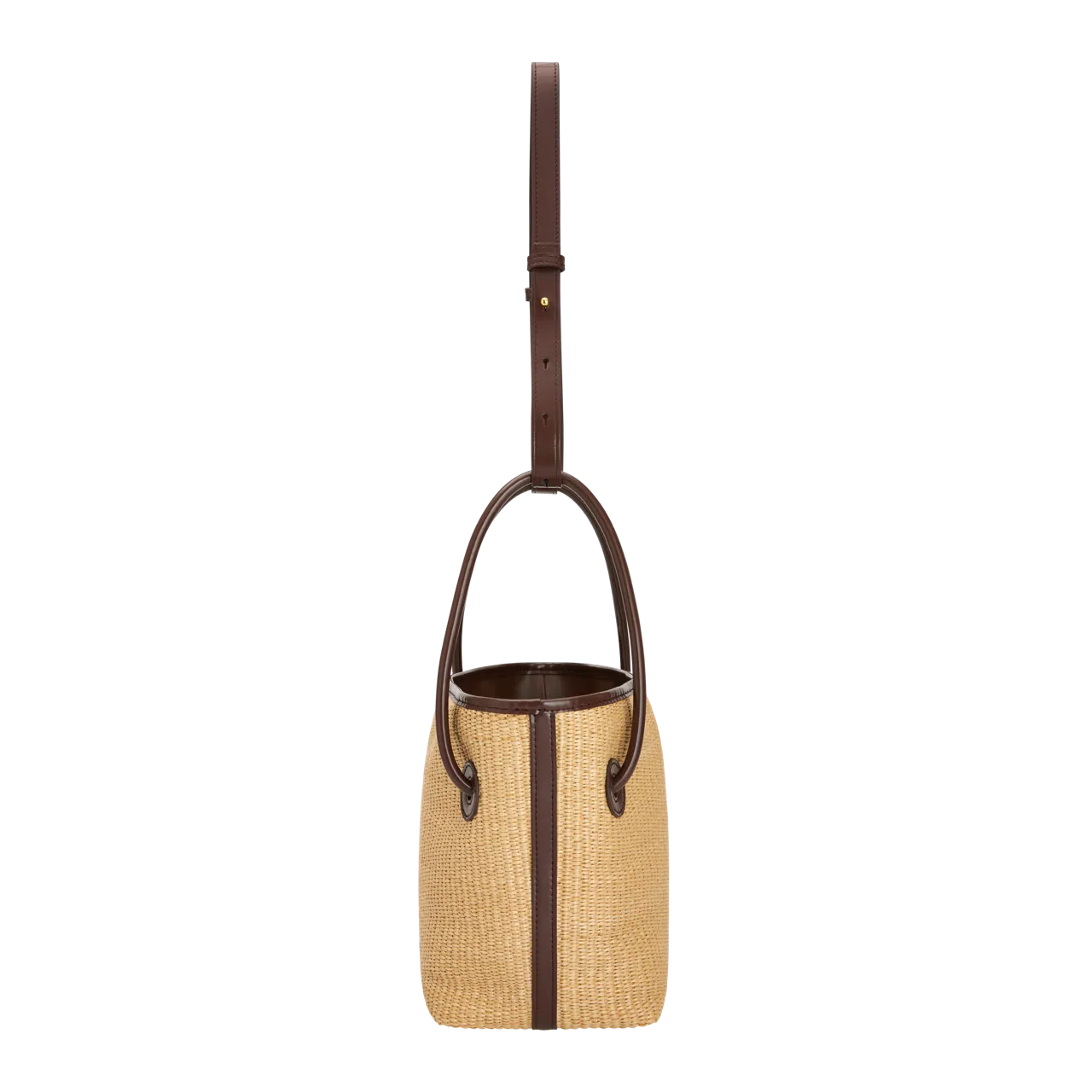 Leather-trimmed Raffia Bucket Bag(Pre-Order. Will Ship Mid-May)