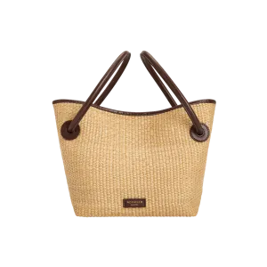 Leather-trimmed Raffia Bucket Bag(Pre-Order. Will Ship Mid-May)