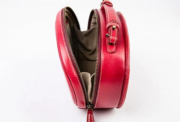 Leather Womens Round Handbag Crossbody Bag Shoulder Bag Purse For Women