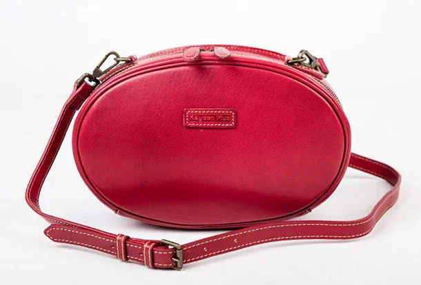 Leather Womens Round Handbag Crossbody Bag Shoulder Bag Purse For Women