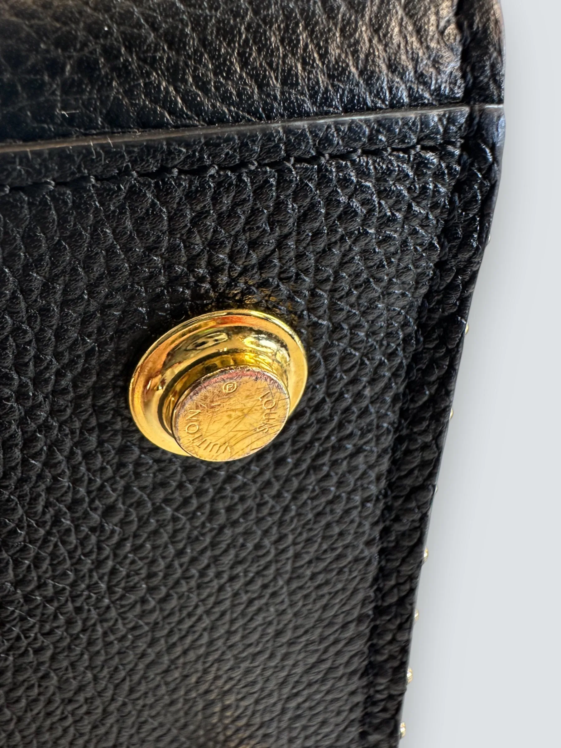 Louis Vuitton Black Leather City Steamer Tote
