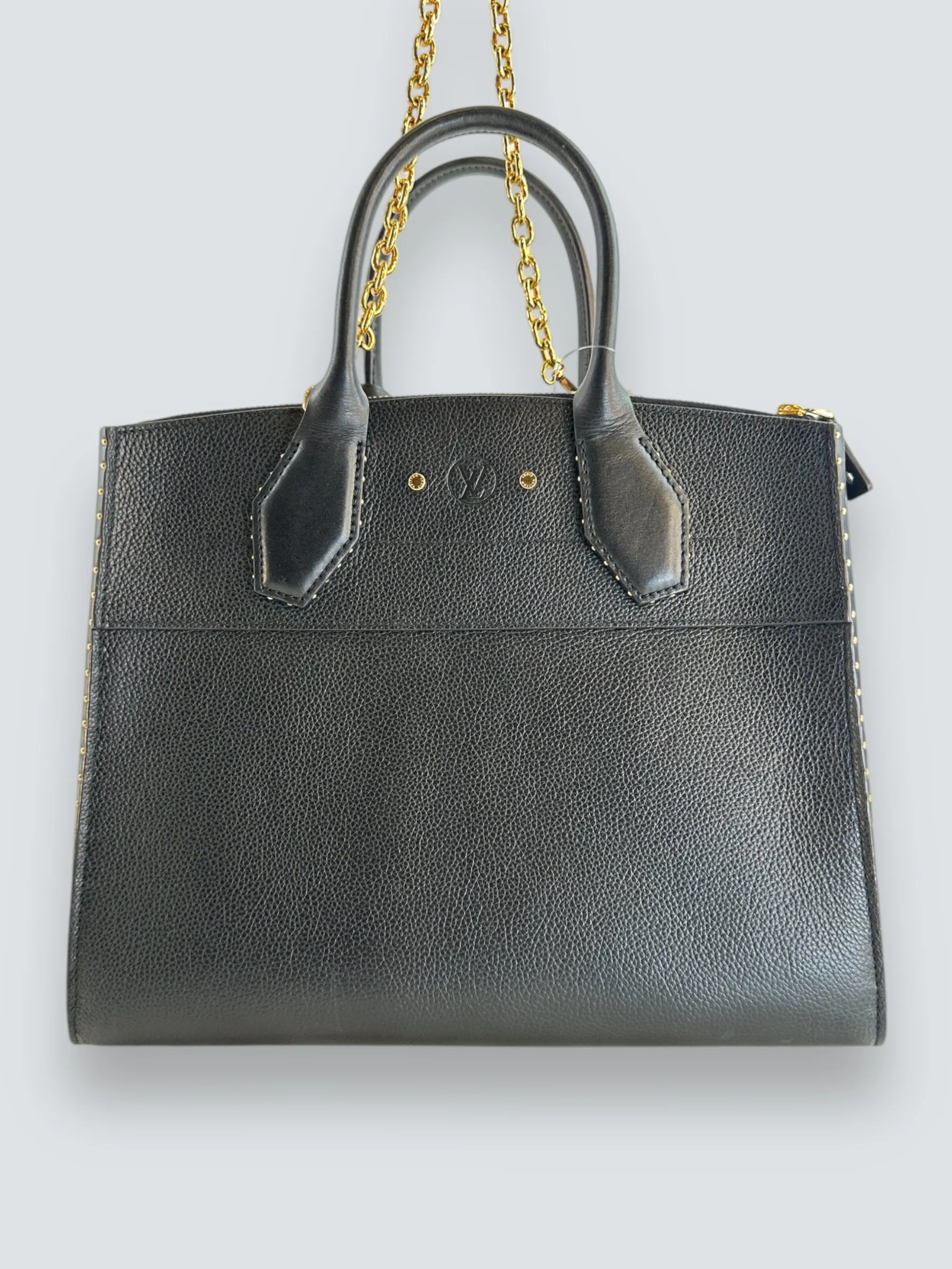 Louis Vuitton Black Leather City Steamer Tote