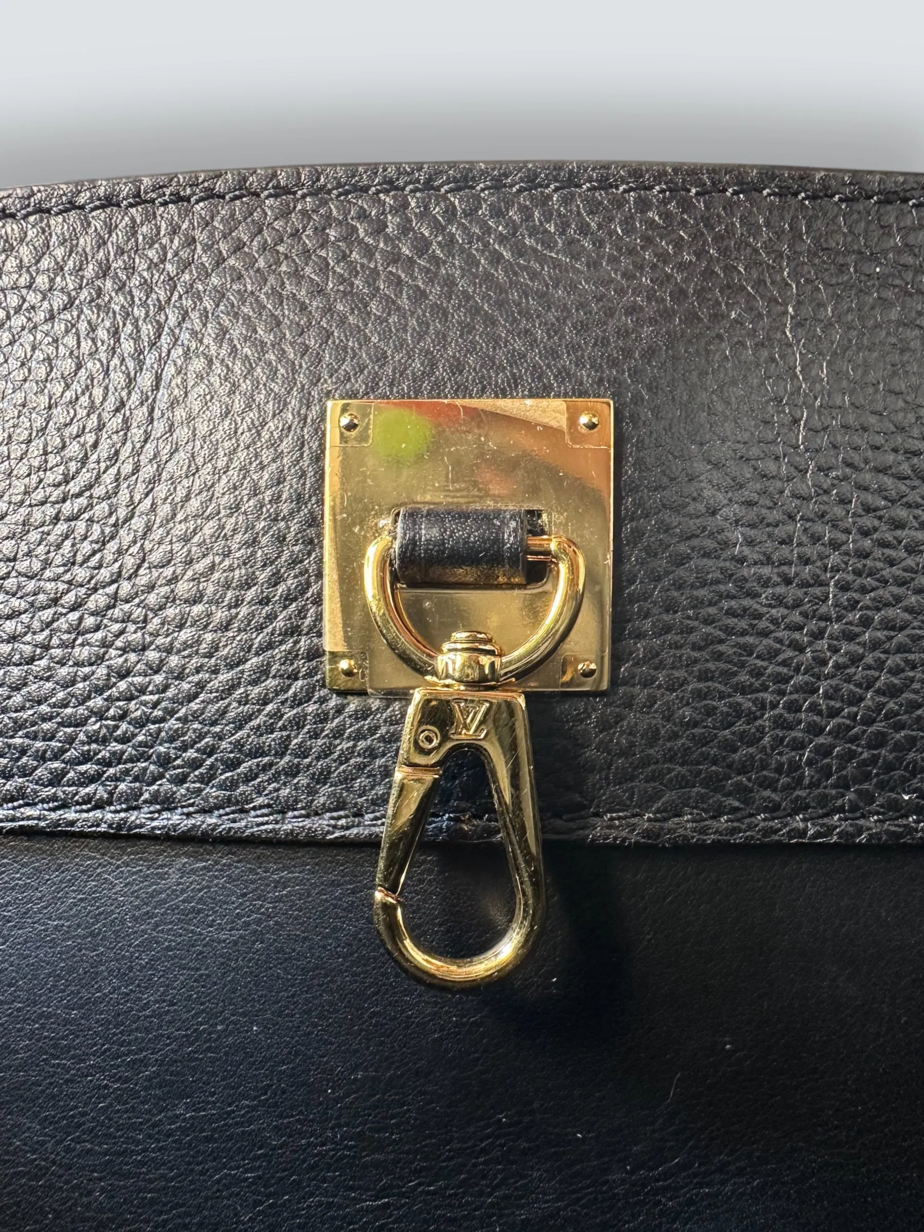 Louis Vuitton Black Leather City Steamer Tote
