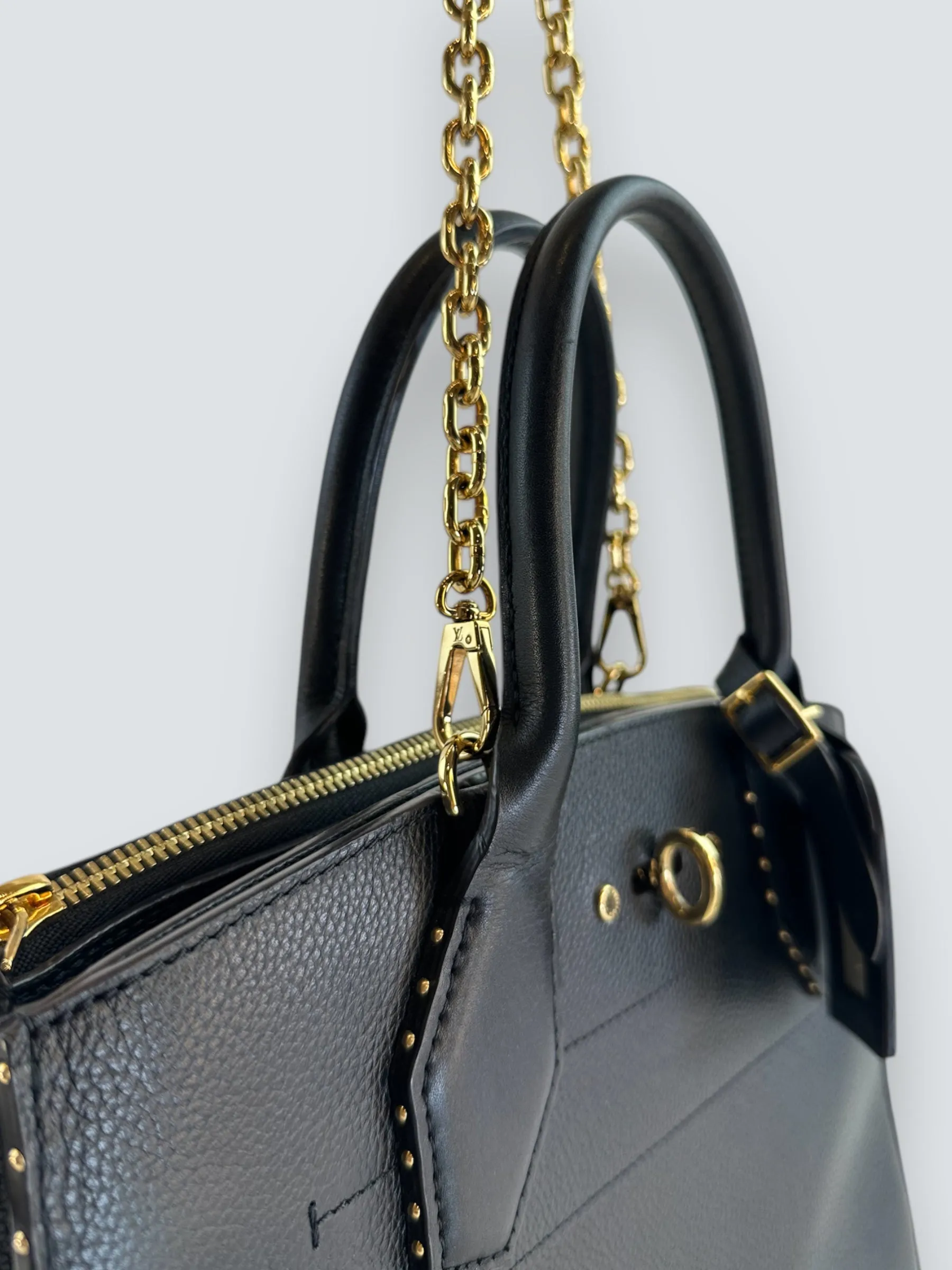 Louis Vuitton Black Leather City Steamer Tote