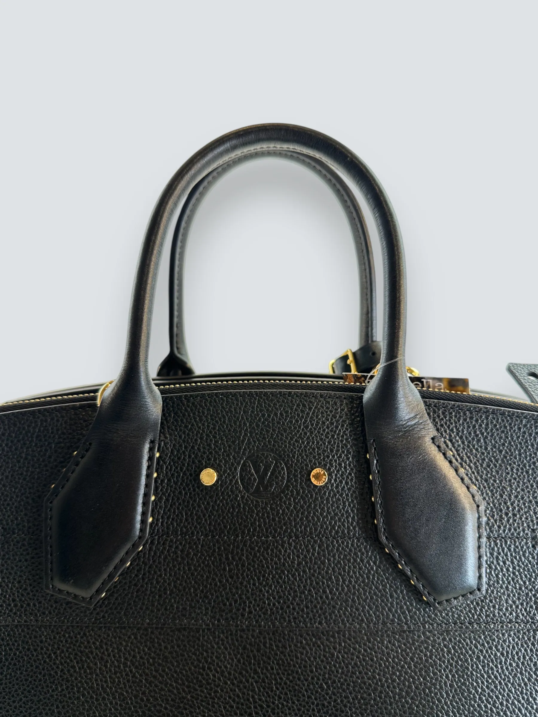 Louis Vuitton Black Leather City Steamer Tote
