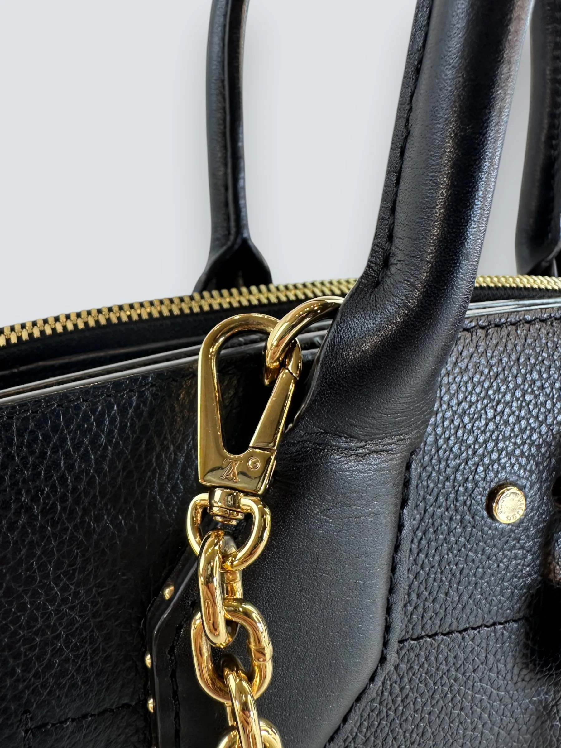 Louis Vuitton Black Leather City Steamer Tote