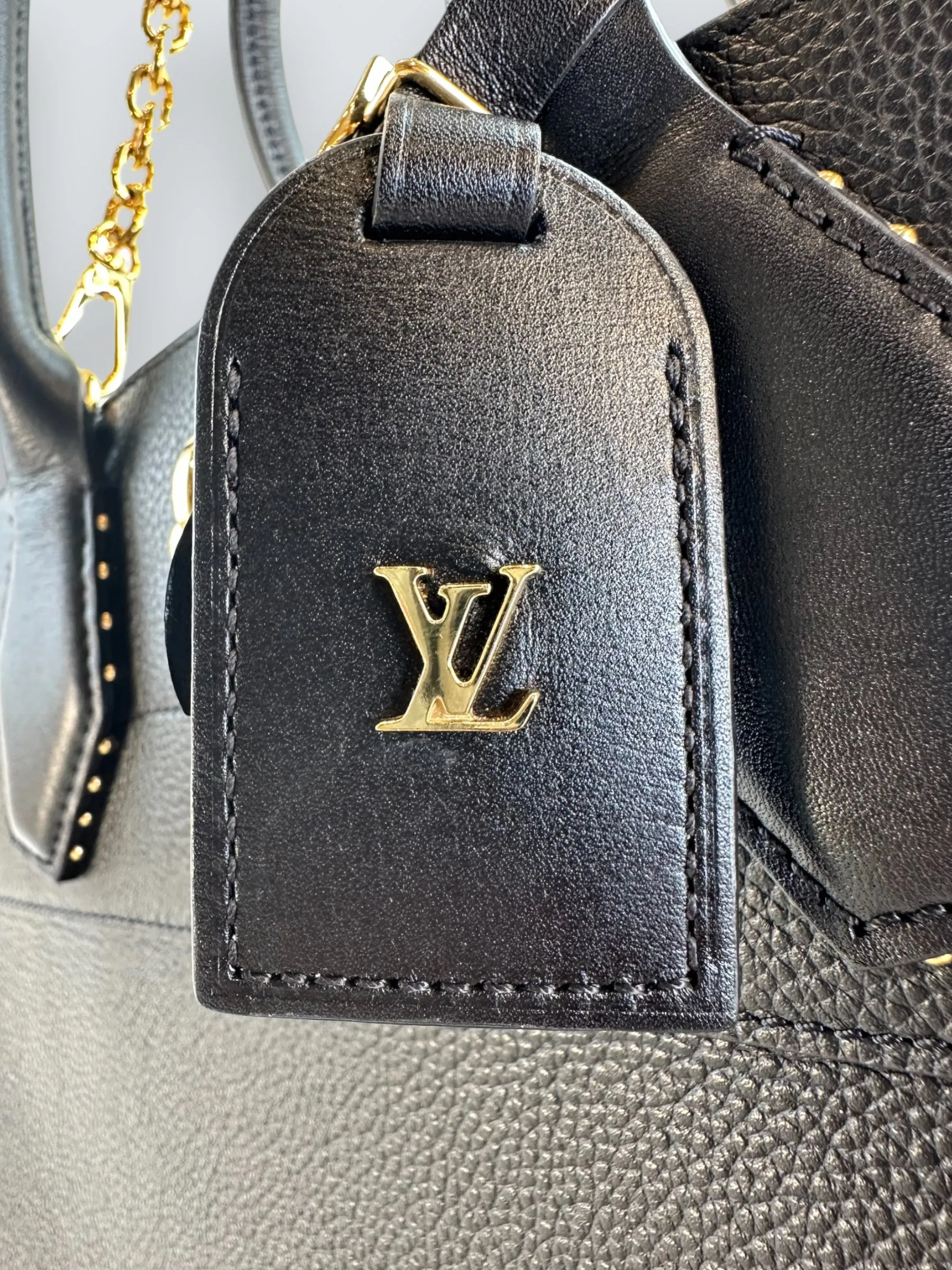 Louis Vuitton Black Leather City Steamer Tote