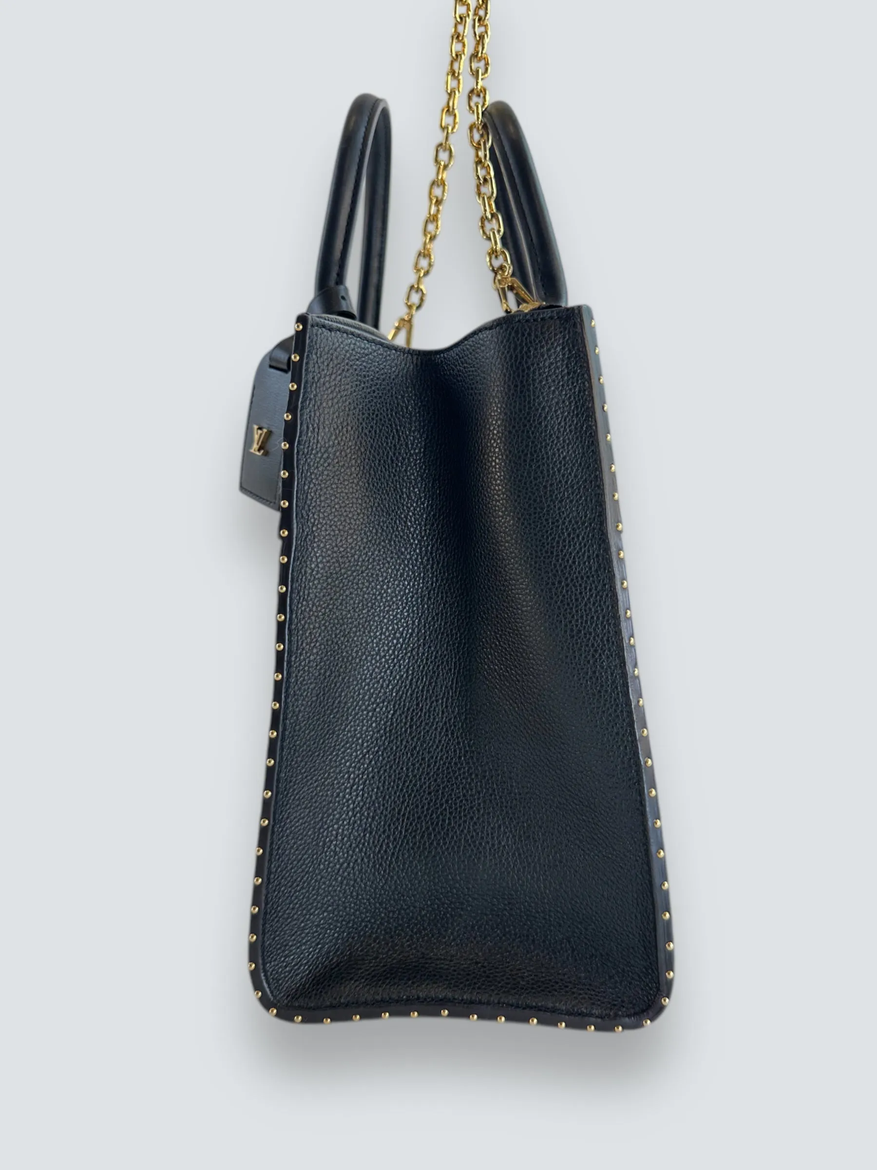 Louis Vuitton Black Leather City Steamer Tote