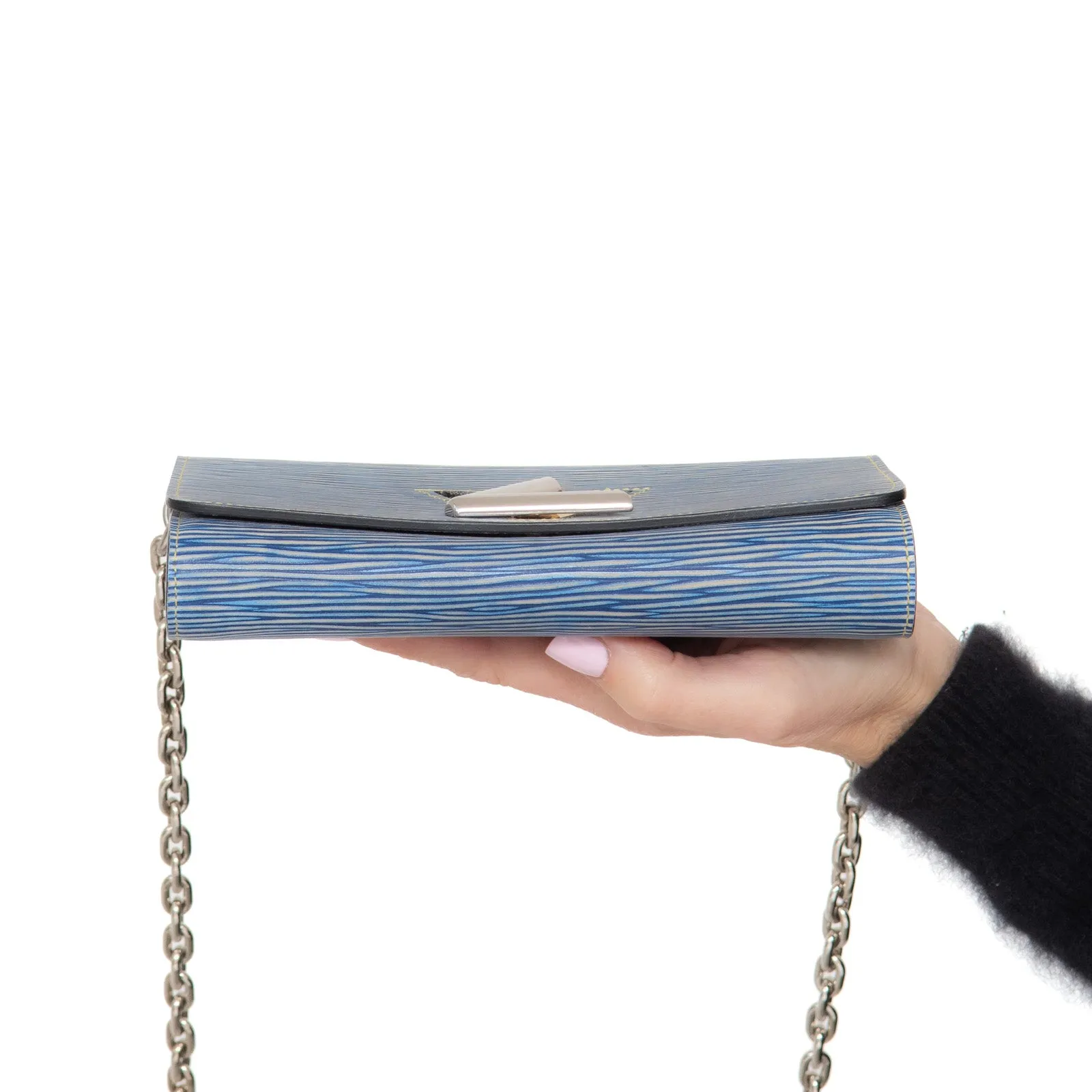 Louis Vuitton Twist Chain Light Denim Epi Leather Wallet On Chain Bag