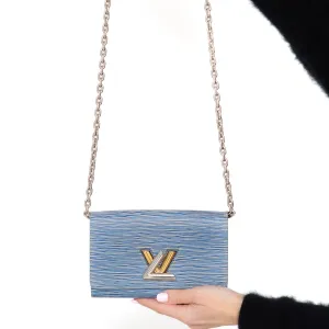 Louis Vuitton Twist Chain Light Denim Epi Leather Wallet On Chain Bag
