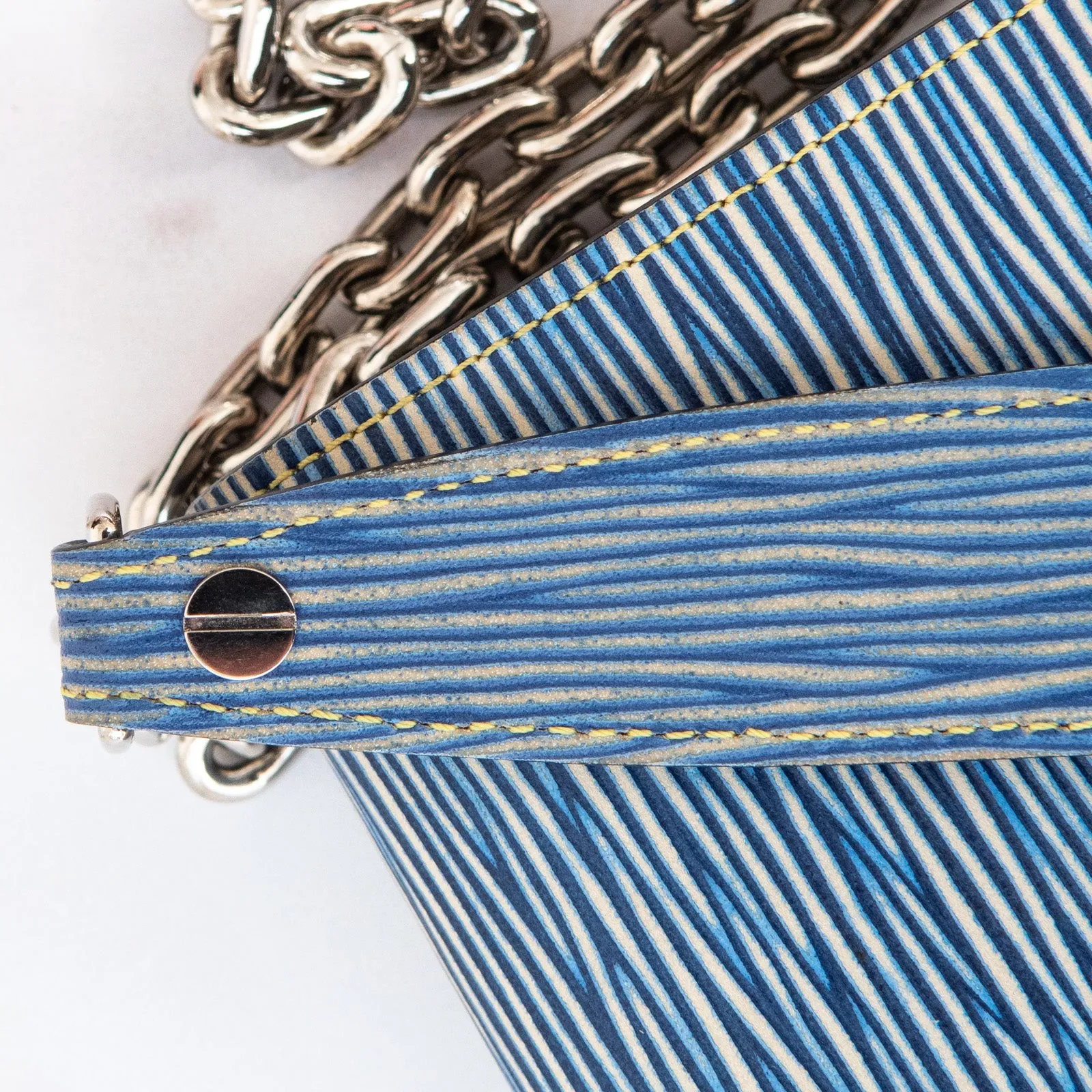 Louis Vuitton Twist Chain Light Denim Epi Leather Wallet On Chain Bag