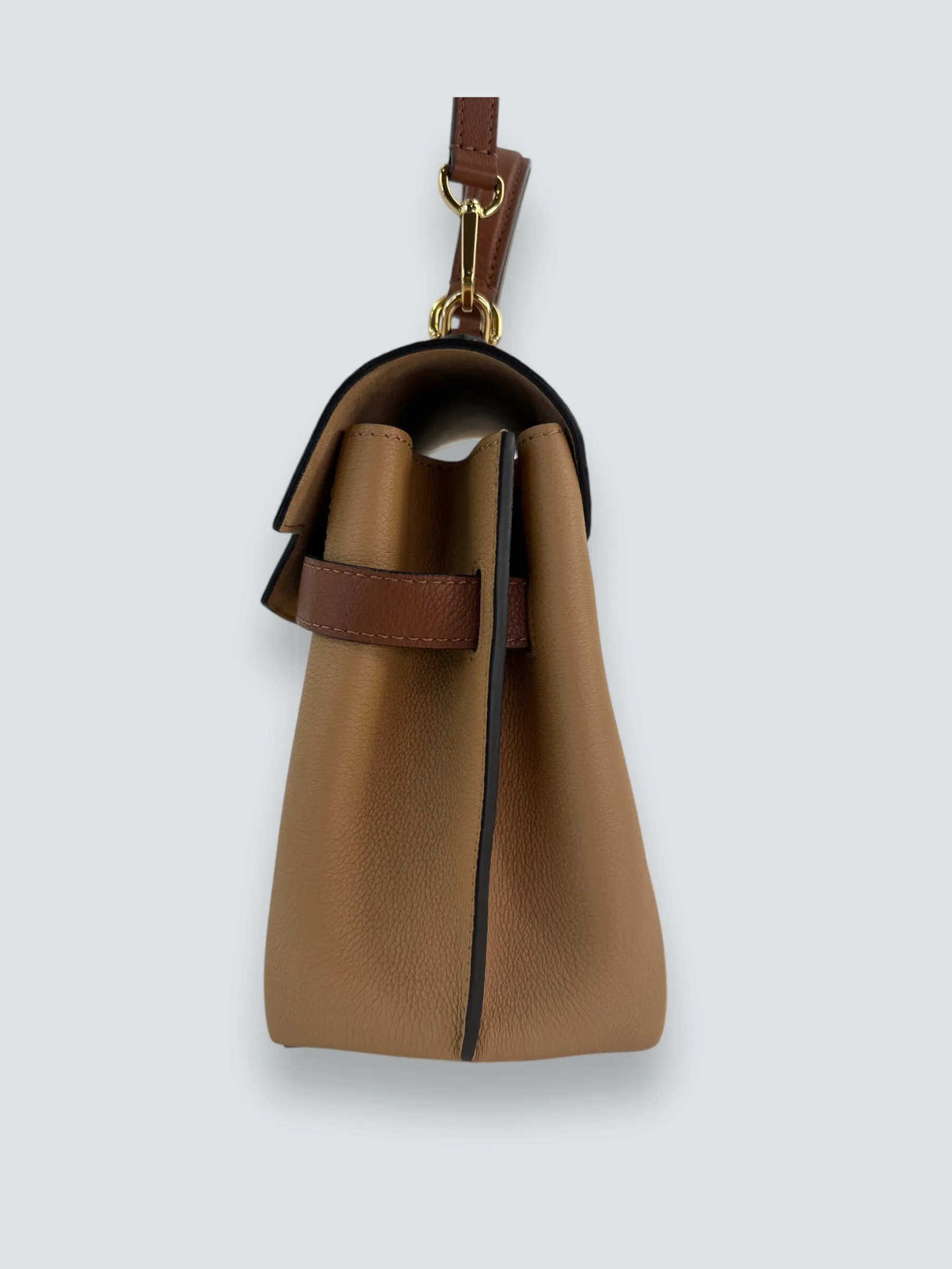 Louis Vuitton Two-Tone Cream & Tan Grained Calfskin Leather Lockme Ever BB
