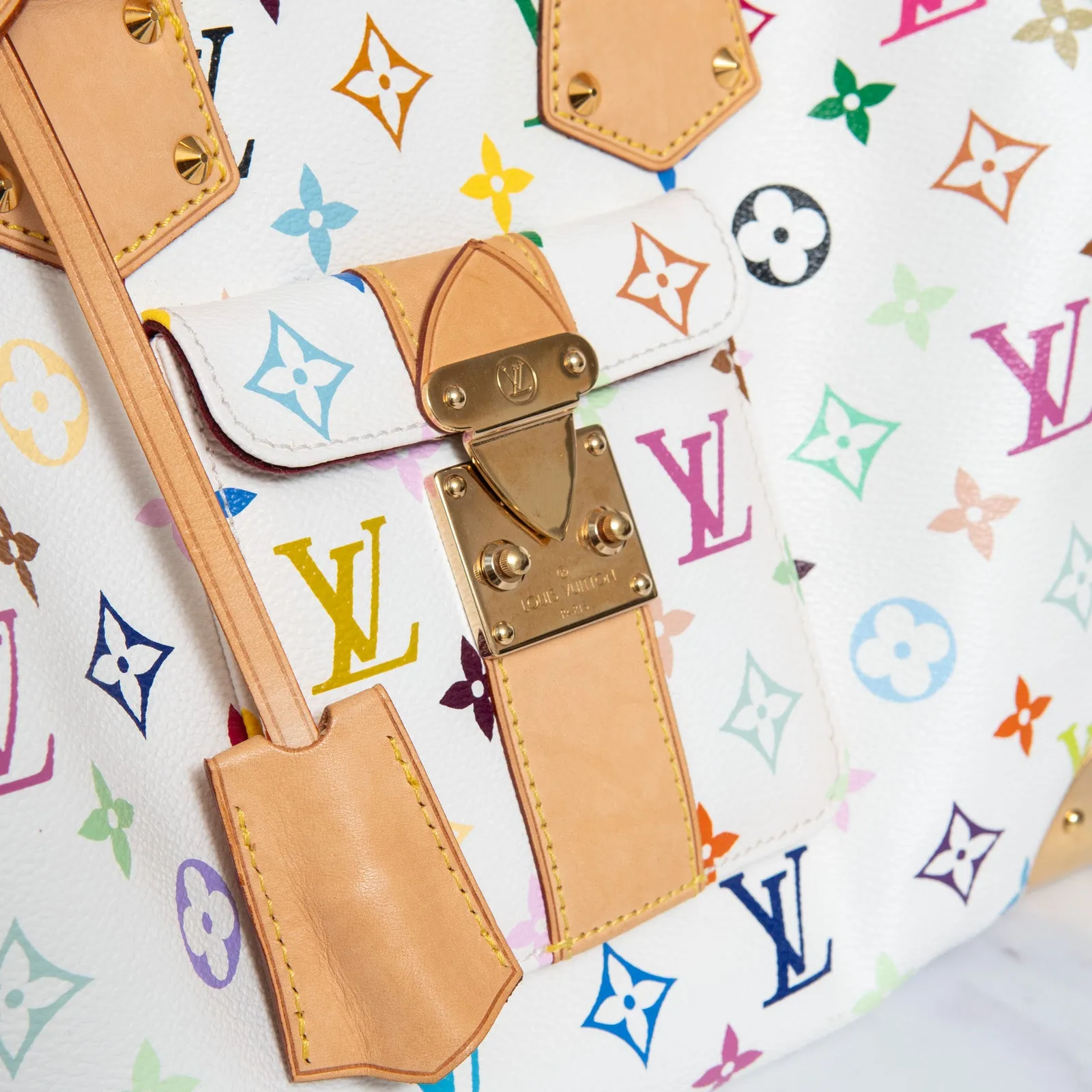 Louis Vuitton X Takashi Murakami Multicolore White Speedy 30 Bag