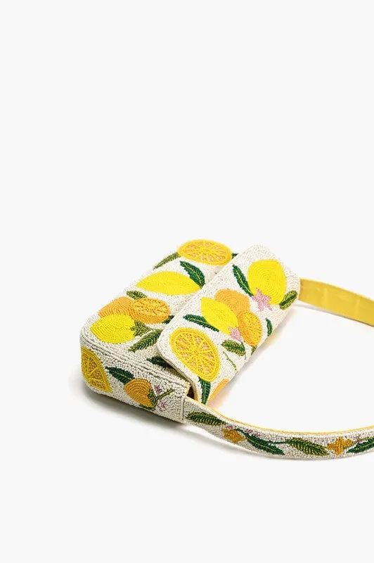 Make Lemonade Beaded Shoulder Bag