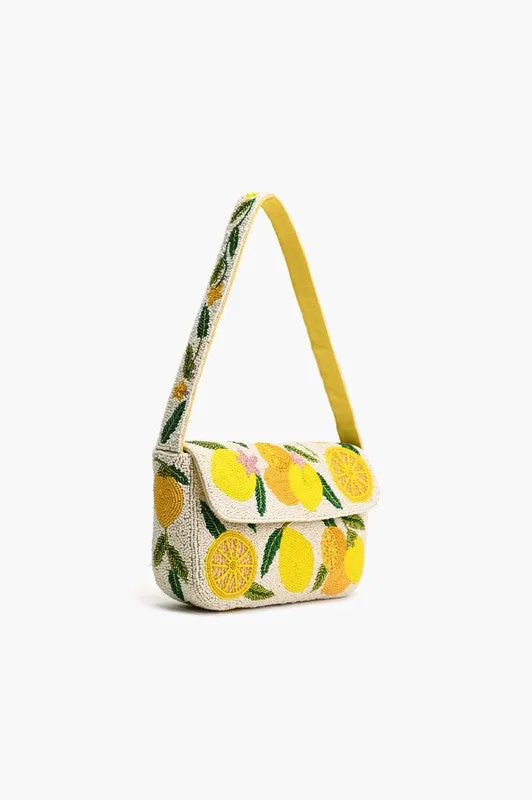 Make Lemonade Beaded Shoulder Bag