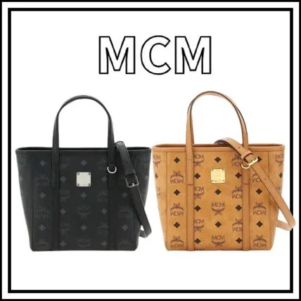 M.C.M AREN TOP-ZIP SHOPPER IN VISETOS HANDBAG