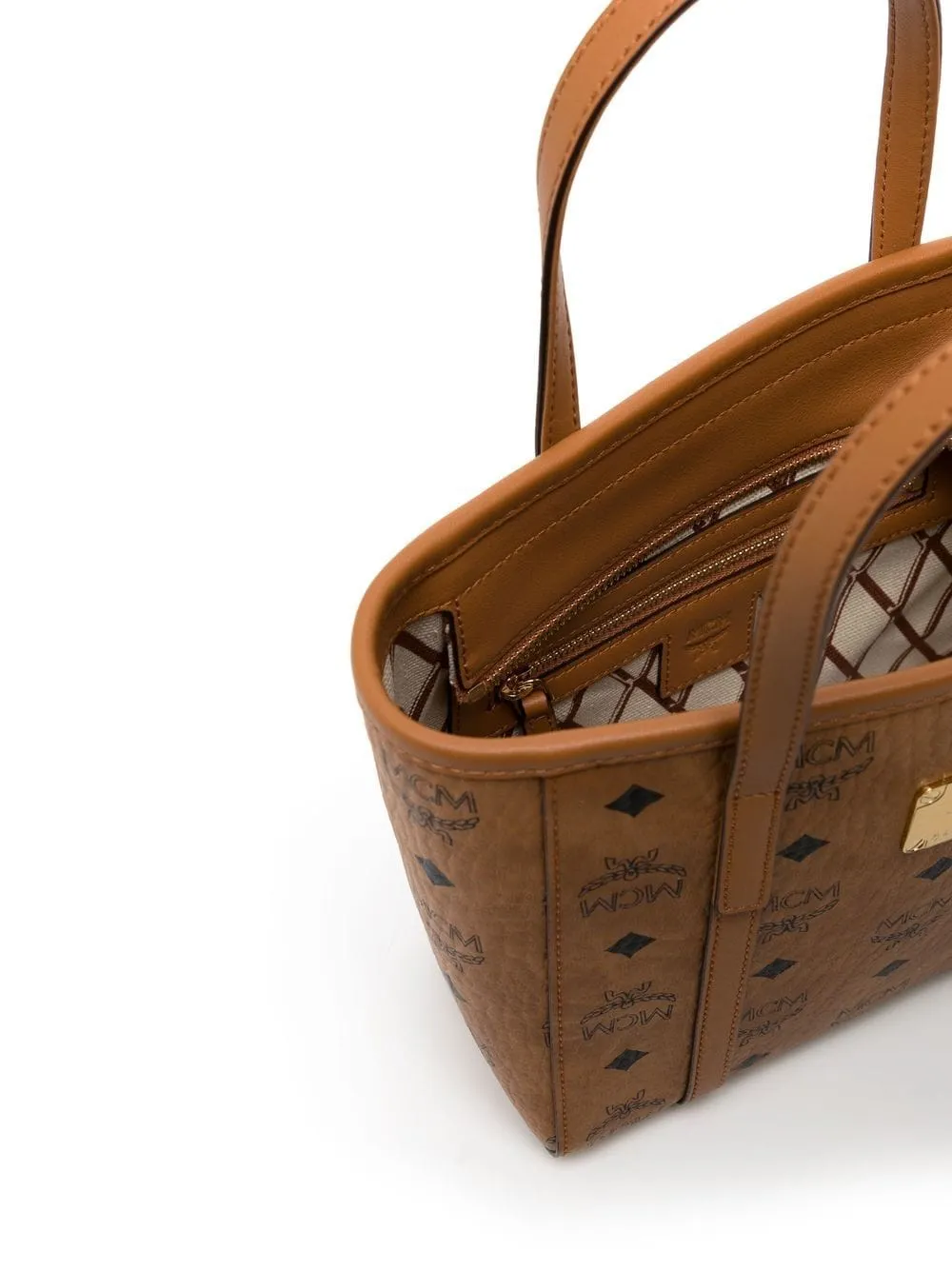 M.C.M AREN TOP-ZIP SHOPPER IN VISETOS HANDBAG
