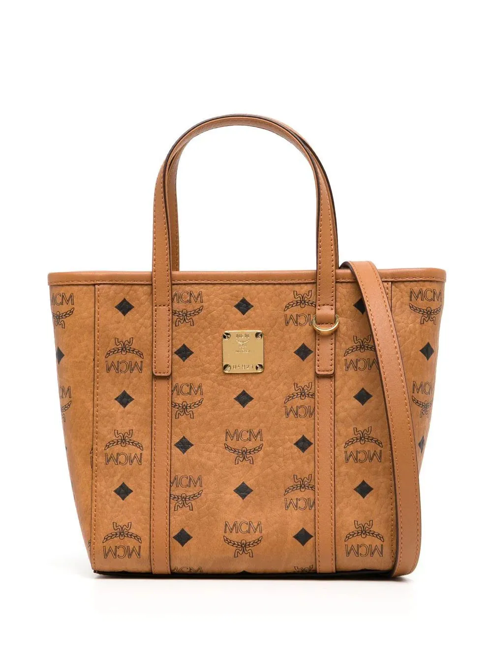 M.C.M AREN TOP-ZIP SHOPPER IN VISETOS HANDBAG