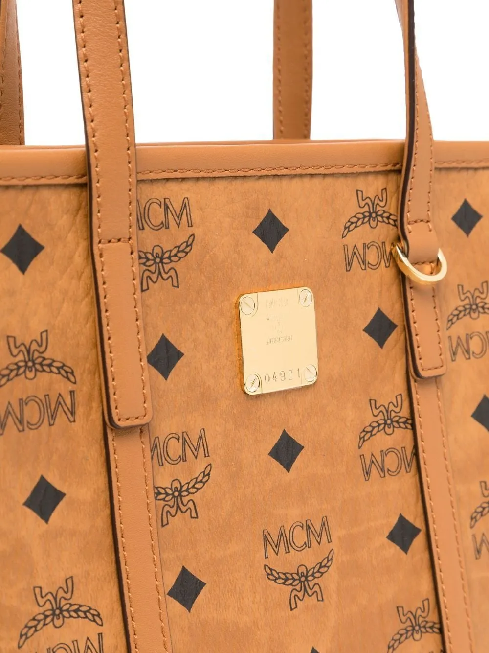 M.C.M AREN TOP-ZIP SHOPPER IN VISETOS HANDBAG