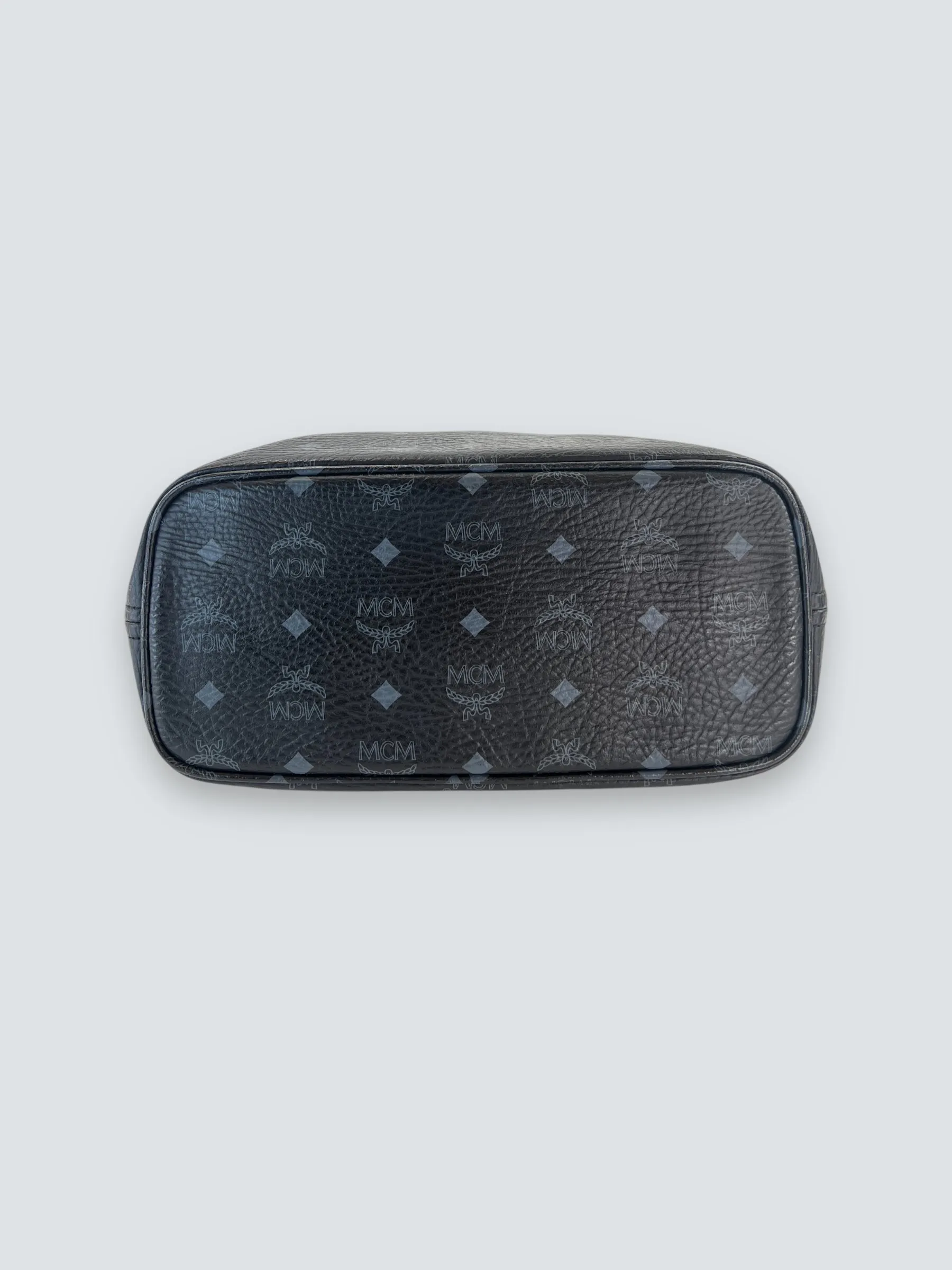 MCM Black Monogram Canvas Tote