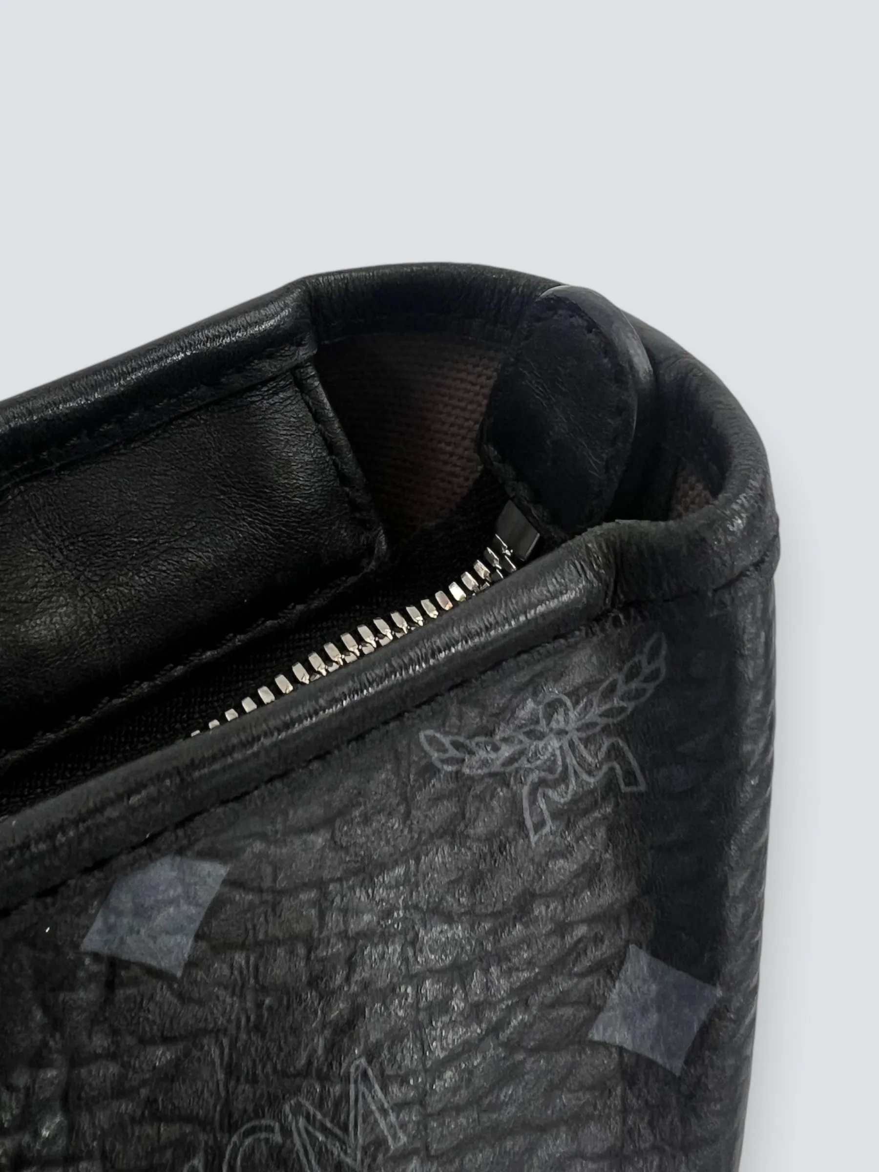 MCM Black Monogram Canvas Tote