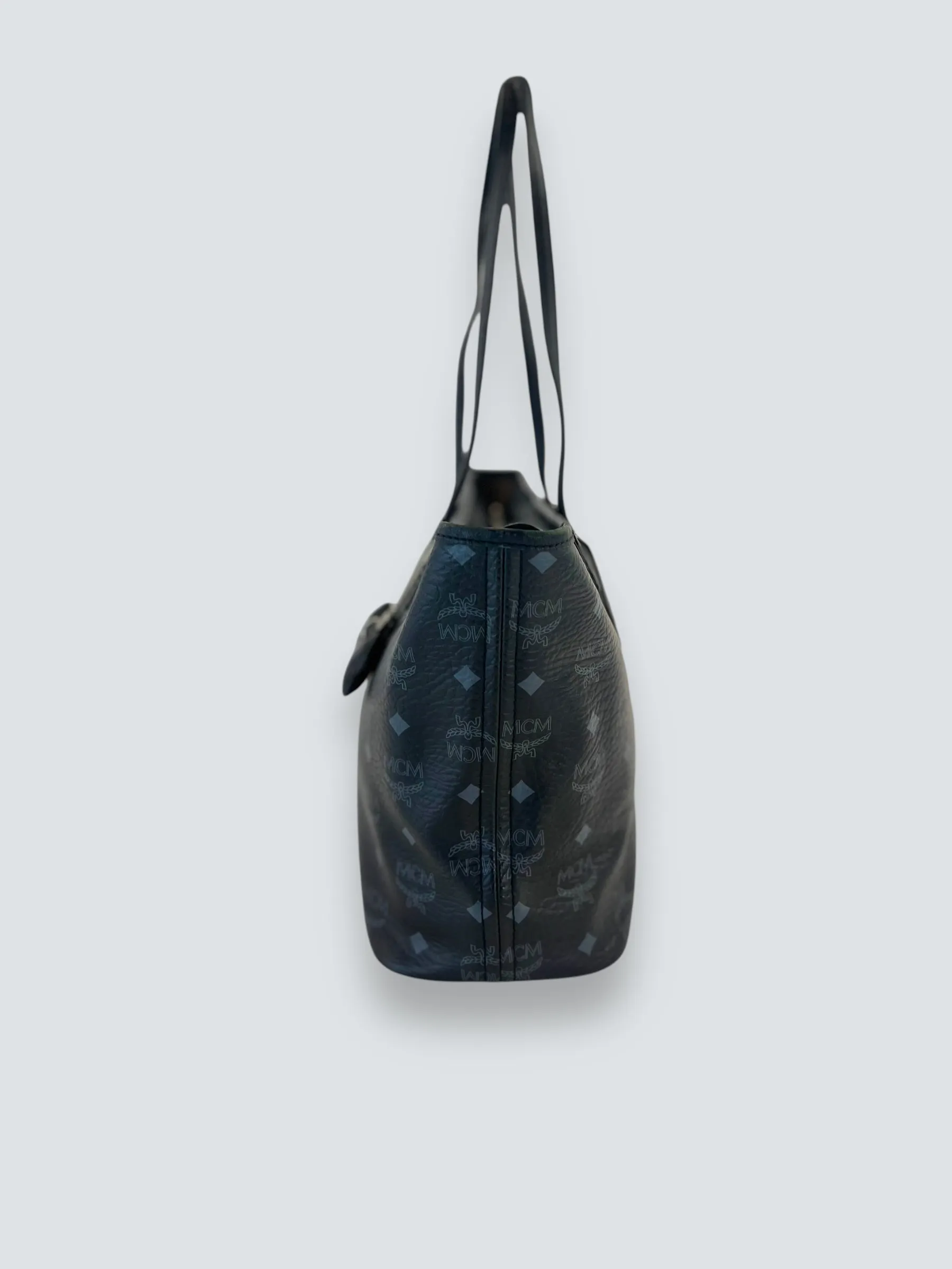 MCM Black Monogram Canvas Tote